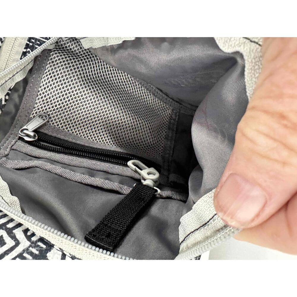Eddie Bauer Black Geometric Mesh Pocket Adjustable Strap Sling‎ Bag - Picture 5 of 5